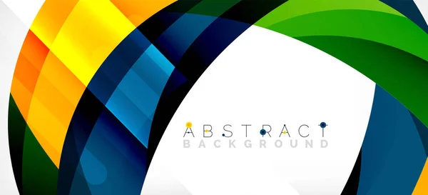 Geometric abstract background. Circle created with overlapping color shapes. Vector Illustration For Wallpaper, Banner, Background, Landing Page — Stock Vector