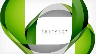 Üst üste binen dalgalarla soyut kare şekil, minimum geometrik arkaplan. Duvar Kağıdı, Sancak, Arkaplan, İniş Sayfası için Vektör İllüstrasyonu