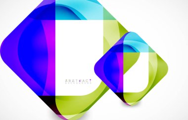 Minimum arkaplan. Dalgalı şekillerle oluşturulmuş yuvarlak köşeli soyut kare şekiller. Duvar Kağıdı, Sancak, Arkaplan, İniş Sayfası için Vektör İllüstrasyonu