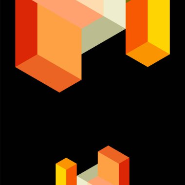 Soyut arkaplan. 3 boyutlu küp, küp elementler ve bloklar. Duvar kağıdı, afiş, arkaplan, iniş sayfası için tekno veya iş konsepti