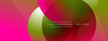 Gölgeli gradyan daireler. Vektör tekno soyut arka plan. Modern üstüste bindirme formları duvar kağıdı arkaplanı, tasarım şablonu