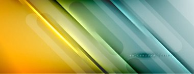 Soyut arkaplan - çizgiler ışık ve gölgelerle oluşturuldu. Teknoloji ya da iş dijital şablonu. Dinamik arkaplan ile basit akışkan renk gradyanı