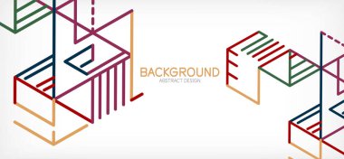 Soyut arkaplan. Beyaz arkaplanda renk çizgileri. Doğrusal soyut kompozisyon. Duvar kağıdı, afiş, arkaplan, iniş sayfası için tekno veya iş konsepti