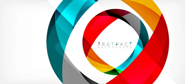 Geometrické abstraktní pozadí. Kruh vytvořený s překrývajícími se tvary barev. Vektorové ilustrace pro tapetu, nápis, pozadí, přistávací stránka — Stockový vektor