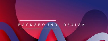 Gölge efektli dalga çizgisi olan soyut gradyan arkaplan. Geometrik bileşim. 3B gölge efektleri ve sıvı eğimleri