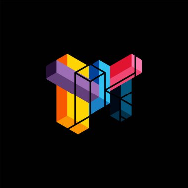 Soyut arkaplan. 3 boyutlu küp, küp elementler ve bloklar. Duvar kağıdı, afiş, arkaplan, iniş sayfası için tekno veya iş konsepti