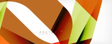 Geometrik soyut arkaplan - beyaz üzerine çok renkli soyut şekiller. Duvar Kağıdı, Sancak, Arkaplan, İniş Sayfası için Vektör İllüstrasyonu