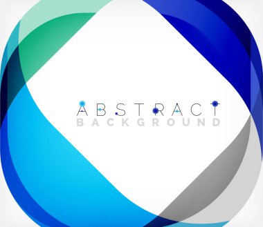 Üst üste binen dalgalarla soyut kare şekil, minimum geometrik arkaplan. Duvar Kağıdı, Sancak, Arkaplan, İniş Sayfası için Vektör İllüstrasyonu