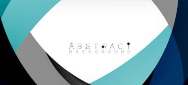 Geometrik soyut arkaplan. Üst üste binen renk şekilleriyle çember oluşturuldu. Duvar Kağıdı, Sancak, Arkaplan, İniş Sayfası için Vektör İllüstrasyonu