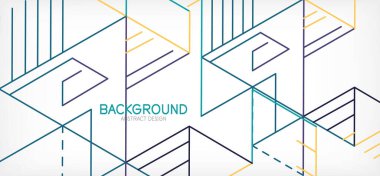 Soyut arkaplan. Beyaz arkaplanda renk çizgileri. Doğrusal soyut kompozisyon. Duvar kağıdı, afiş, arkaplan, iniş sayfası için tekno veya iş konsepti