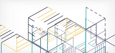 Soyut arkaplan. Beyaz arkaplanda renk çizgileri. Doğrusal soyut kompozisyon. Duvar kağıdı, afiş, arkaplan, iniş sayfası için tekno veya iş konsepti