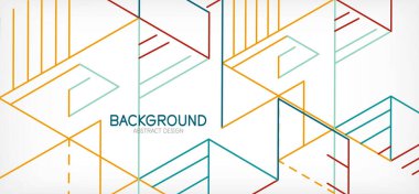 Soyut arkaplan. Beyaz arkaplanda renk çizgileri. Doğrusal soyut kompozisyon. Duvar kağıdı, afiş, arkaplan, iniş sayfası için tekno veya iş konsepti