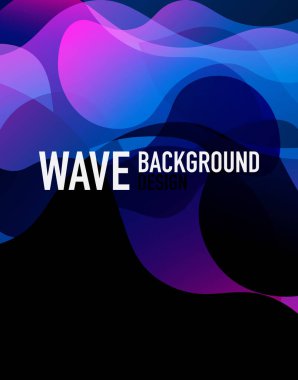 Dikey akışkan eğimli dalga soyut arkaplanı. Karanlıkta parlak renk dalgaları. Duvar Kağıdı, Sancak, Arkaplan, İniş Sayfası için Vektör İllüstrasyonu