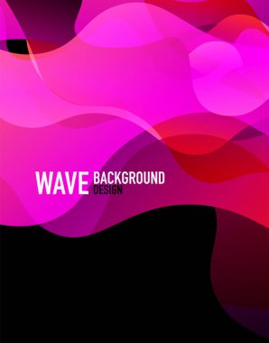 Dikey akışkan eğimli dalga soyut arkaplanı. Karanlıkta parlak renk dalgaları. Duvar Kağıdı, Sancak, Arkaplan, İniş Sayfası için Vektör İllüstrasyonu