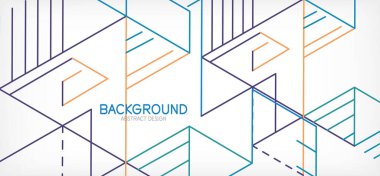 Soyut arkaplan. Beyaz arkaplanda renk çizgileri. Doğrusal soyut kompozisyon. Duvar kağıdı, afiş, arkaplan, iniş sayfası için tekno veya iş konsepti