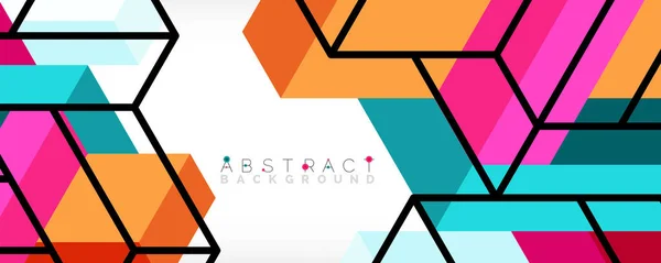 Fondo abstracto. 3d cubos, elementos cúbicos y bloques. Techno o concepto de negocio para fondo de pantalla, banner, fondo, landing page — Archivo Imágenes Vectoriales