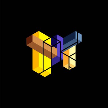 Soyut arkaplan. 3 boyutlu küp, küp elementler ve bloklar. Duvar kağıdı, afiş, arkaplan, iniş sayfası için tekno veya iş konsepti