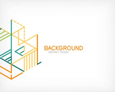 Soyut arkaplan. Beyaz arkaplanda renk çizgileri. Doğrusal soyut kompozisyon. Duvar kağıdı, afiş, arkaplan, iniş sayfası için tekno veya iş konsepti