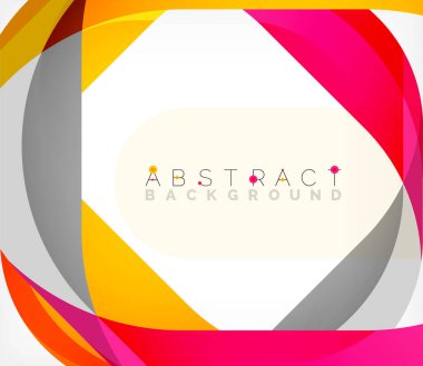 Üst üste binen dalgalarla soyut kare şekil, minimum geometrik arkaplan. Duvar Kağıdı, Sancak, Arkaplan, İniş Sayfası için Vektör İllüstrasyonu