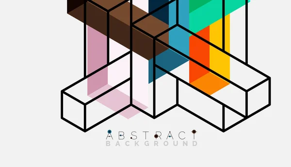 Abstrakt baggrund. 3d terninger, kubiske elementer og blokke. Techno eller forretningskoncept til tapet, banner, baggrund, destinationsside – Stock-vektor