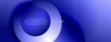 Gölgeli gradyan daireler. Vektör tekno soyut arka plan. Modern üstüste bindirme formları duvar kağıdı arkaplanı, tasarım şablonu