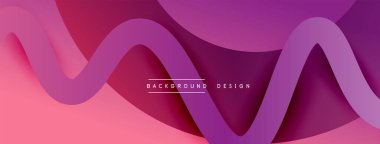 Gölge efektli dalga çizgisi olan soyut gradyan arkaplan. Geometrik bileşim. 3B gölge efektleri ve sıvı eğimleri