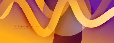 Gölge efektli dalga çizgisi olan soyut gradyan arkaplan. Geometrik bileşim. 3B gölge efektleri ve sıvı eğimleri