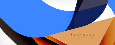 Geometrik soyut arkaplan - beyaz üzerine çok renkli soyut şekiller. Duvar Kağıdı, Sancak, Arkaplan, İniş Sayfası için Vektör İllüstrasyonu