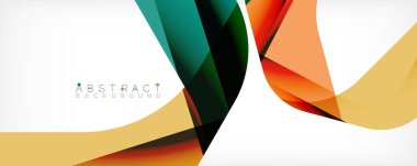 Asgari soyut arkaplan - beyaz üzerine gölge çizgileri ile örtüşen renk şekilleri. Duvar Kağıdı, Sancak, Arkaplan, İniş Sayfası için Vektör İllüstrasyonu