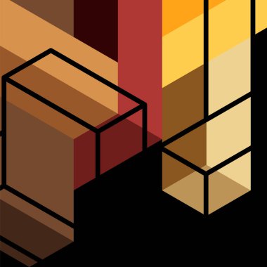 Soyut arkaplan. 3 boyutlu küp, küp elementler ve bloklar. Duvar kağıdı, afiş, arkaplan, iniş sayfası için tekno veya iş konsepti