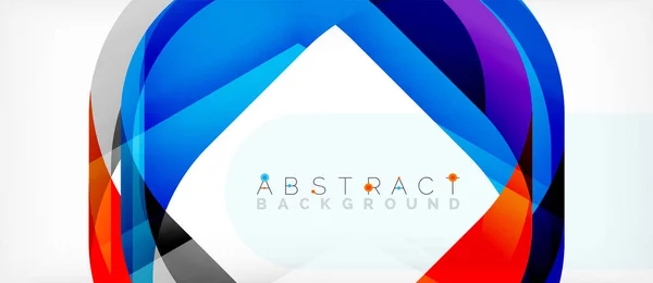 Abstrakte quadratische Form mit sich überlappenden Wellen, minimaler geometrischer Hintergrund. Vektor-Illustration für Tapete, Banner, Hintergrund, Landing Page — Stockvektor