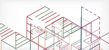 Soyut arkaplan. Beyaz arkaplanda renk çizgileri. Doğrusal soyut kompozisyon. Duvar kağıdı, afiş, arkaplan, iniş sayfası için tekno veya iş konsepti
