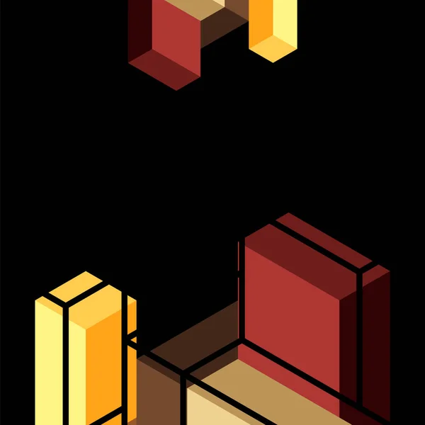 Fundo abstrato. cubos 3d, elementos cúbicos e blocos. Techno ou conceito de negócio para papel de parede, banner, fundo, landing page —  Vetores de Stock