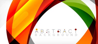 Geometrik soyut arkaplan. Üst üste binen renk şekilleriyle çember oluşturuldu. Duvar Kağıdı, Sancak, Arkaplan, İniş Sayfası için Vektör İllüstrasyonu