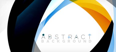 Geometrik soyut arkaplan. Üst üste binen renk şekilleriyle çember oluşturuldu. Duvar Kağıdı, Sancak, Arkaplan, İniş Sayfası için Vektör İllüstrasyonu