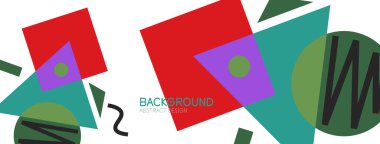 Soyut arkaplan. Bloklar, çizgiler, üçgenler, daireler. Duvar kağıdı, afiş, arkaplan, iniş sayfası için tekno veya iş konsepti