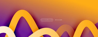 Gölge efektli dalga çizgisi olan soyut gradyan arkaplan. Geometrik bileşim. 3B gölge efektleri ve sıvı eğimleri