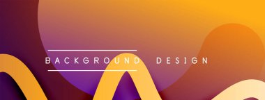 Gölge efektli dalga çizgisi olan soyut gradyan arkaplan. Geometrik bileşim. 3B gölge efektleri ve sıvı eğimleri