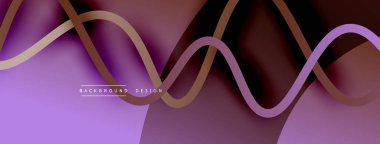 Gölge efektli dalga çizgisi olan soyut gradyan arkaplan. Geometrik bileşim. 3B gölge efektleri ve sıvı eğimleri