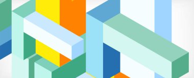 Soyut arkaplan. 3 boyutlu küp, küp elementler ve bloklar. Duvar kağıdı, afiş, arkaplan, iniş sayfası için tekno veya iş konsepti