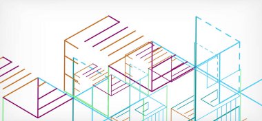 Soyut arkaplan. Beyaz arkaplanda renk çizgileri. Doğrusal soyut kompozisyon. Duvar kağıdı, afiş, arkaplan, iniş sayfası için tekno veya iş konsepti