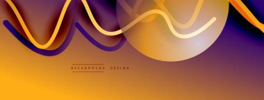 Gölge efektli dalga çizgisi olan soyut gradyan arkaplan. Geometrik bileşim. 3B gölge efektleri ve sıvı eğimleri