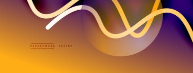 Gölge efektli dalga çizgisi olan soyut gradyan arkaplan. Geometrik bileşim. 3B gölge efektleri ve sıvı eğimleri