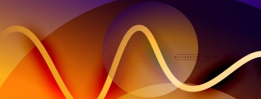 Gölge efektli dalga çizgisi olan soyut gradyan arkaplan. Geometrik bileşim. 3B gölge efektleri ve sıvı eğimleri