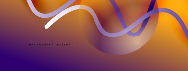 Gölge efektli dalga çizgisi olan soyut gradyan arkaplan. Geometrik bileşim. 3B gölge efektleri ve sıvı eğimleri