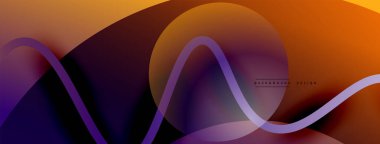 Gölge efektli dalga çizgisi olan soyut gradyan arkaplan. Geometrik bileşim. 3B gölge efektleri ve sıvı eğimleri