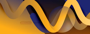 Gölge efektli dalga çizgisi olan soyut gradyan arkaplan. Geometrik bileşim. 3B gölge efektleri ve sıvı eğimleri