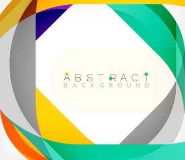 Üst üste binen dalgalarla soyut kare şekil, minimum geometrik arkaplan. Duvar Kağıdı, Sancak, Arkaplan, İniş Sayfası için Vektör İllüstrasyonu