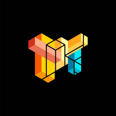 Soyut arkaplan. 3 boyutlu küp, küp elementler ve bloklar. Duvar kağıdı, afiş, arkaplan, iniş sayfası için tekno veya iş konsepti