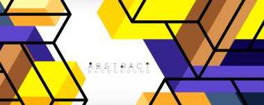 Soyut arkaplan. 3 boyutlu küp, küp elementler ve bloklar. Duvar kağıdı, afiş, arkaplan, iniş sayfası için tekno veya iş konsepti